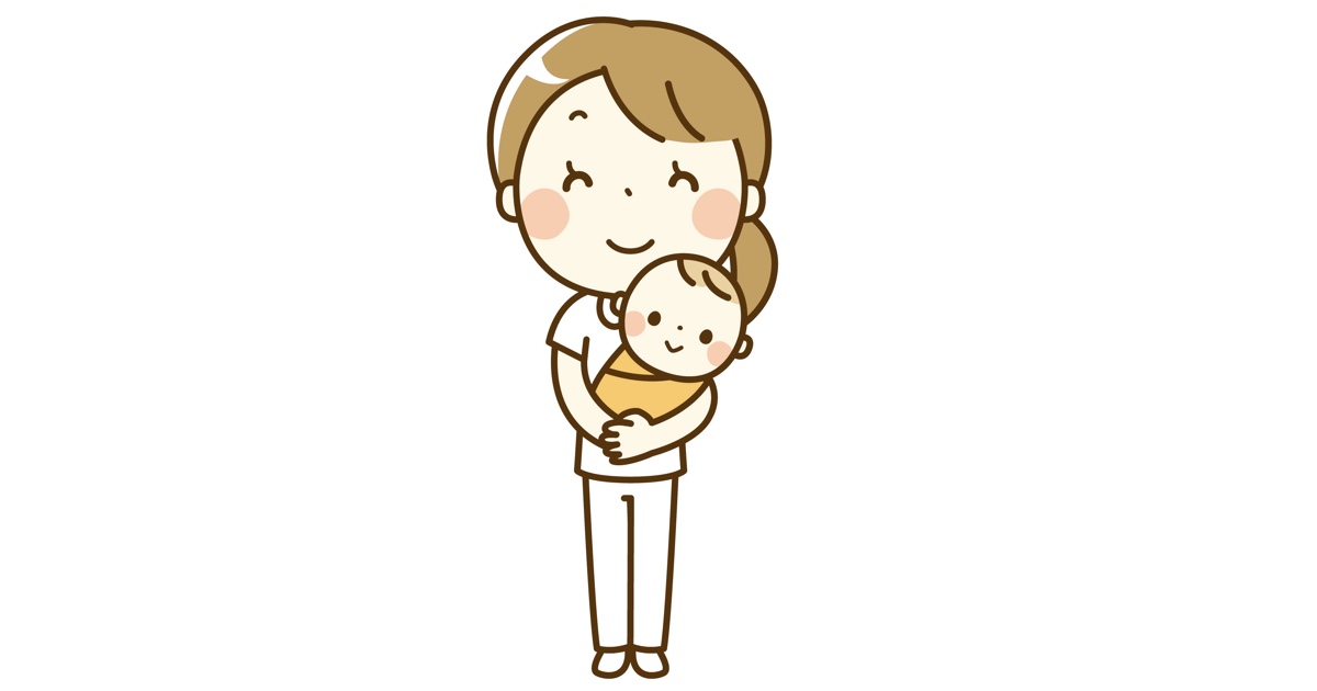 赤ちゃんを抱っこする看護師